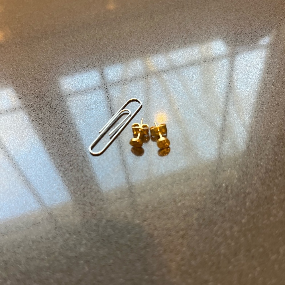 Gorjana Gold Hammered Chloe Stud Earrings - Picture 4 of 4